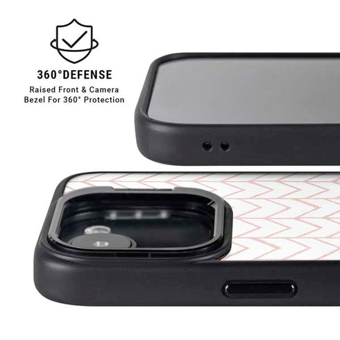 Rose Gold Herringbone iPhone 16e Kickstand Case