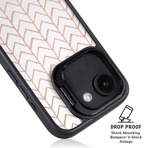 Rose Gold Herringbone iPhone 16e Kickstand Case