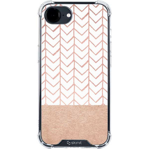 Rose Gold Herringbone iPhone 16e Clear Case