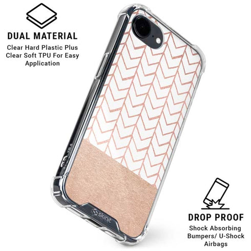 Rose Gold Herringbone iPhone 16e Clear Case