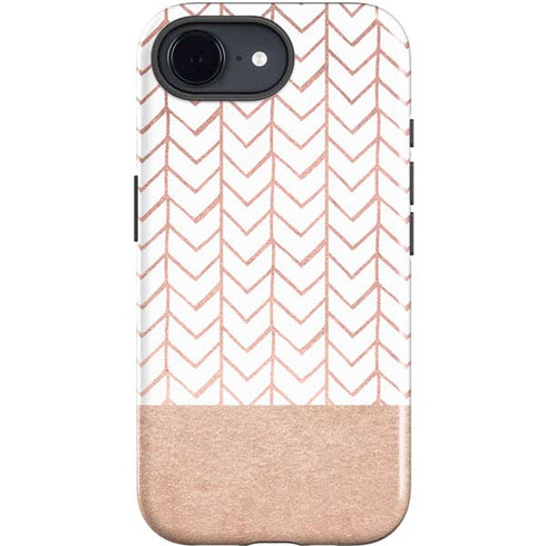 Rose Gold Herringbone iPhone 16e Impact Case