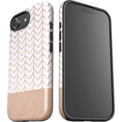 Rose Gold Herringbone iPhone 16e Impact Case