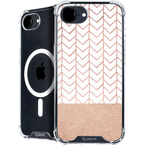 Rose Gold Herringbone iPhone 16e MagSafe Case