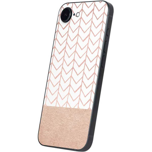 Rose Gold Herringbone iPhone 16e Skin