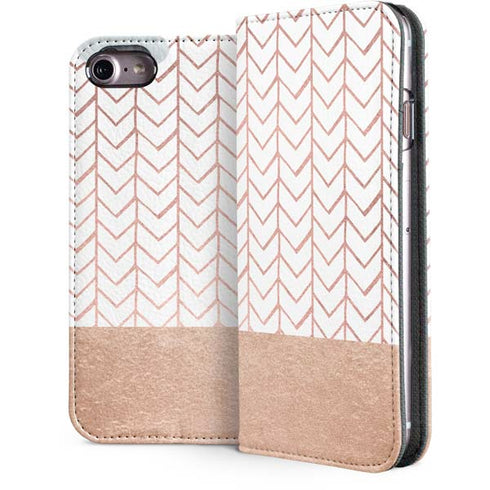Rose Gold Herringbone iPhone 7 Folio Case