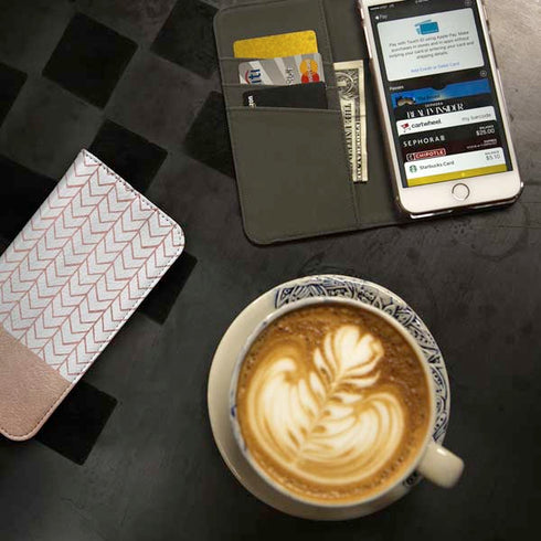 Rose Gold Herringbone iPhone 7 Folio Case