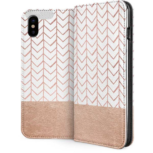 Rose Gold Herringbone iPhone 8 Folio Case