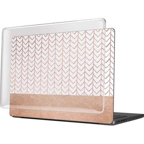 Rose Gold Herringbone MacBook Pro 14in (2021-24) Case plus Skin