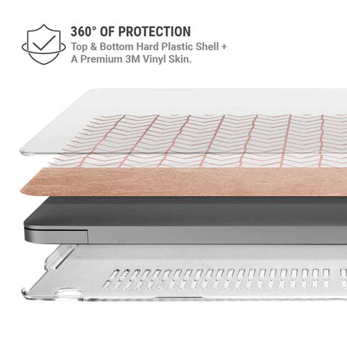 Rose Gold Herringbone MacBook Pro 14in (2021-24) Case plus Skin