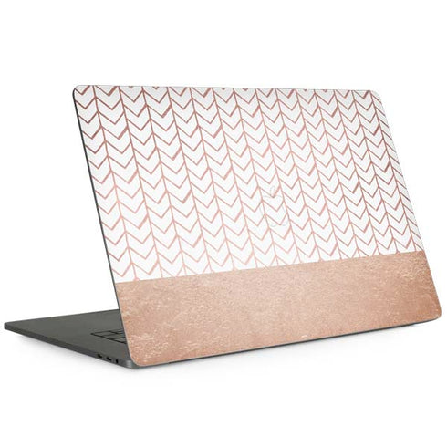 Rose Gold Herringbone MacBook Skins