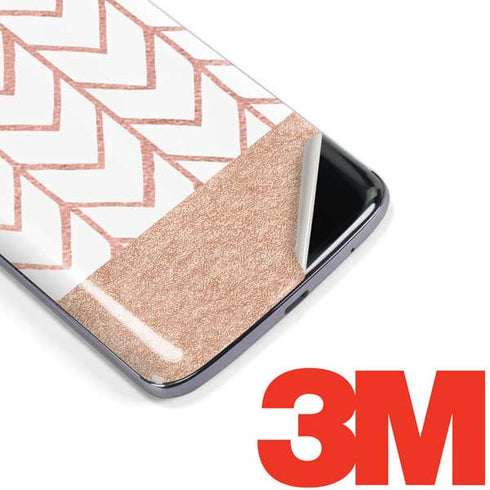 Rose Gold Herringbone Moto E5 Plus Skin
