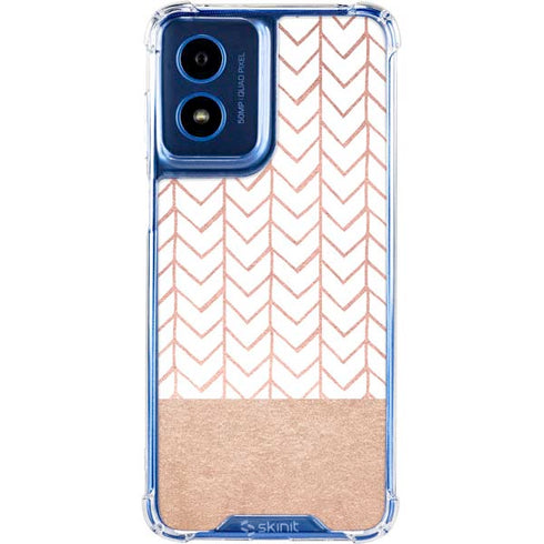 Rose Gold Herringbone Moto G 5G (2024) Clear Case
