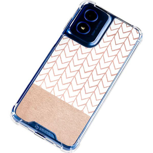 Rose Gold Herringbone Moto G 5G (2024) Clear Case