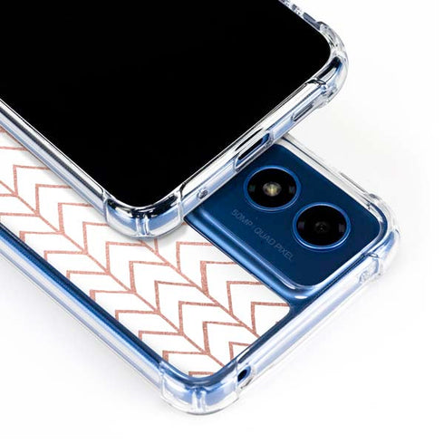 Rose Gold Herringbone Moto G 5G (2024) Clear Case
