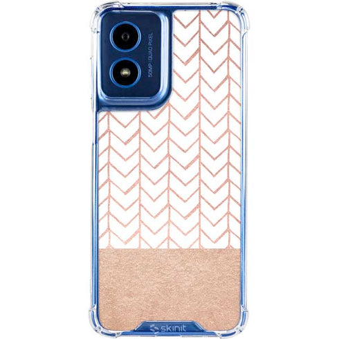 Rose Gold Herringbone Moto G Play 4G (2024) Clear Case