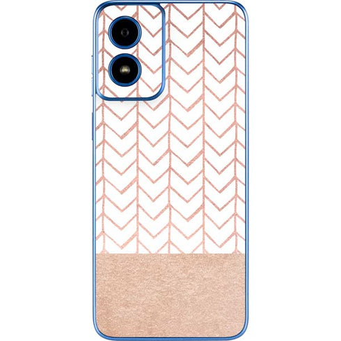 Rose Gold Herringbone Moto G Play 4G (2024) Skin