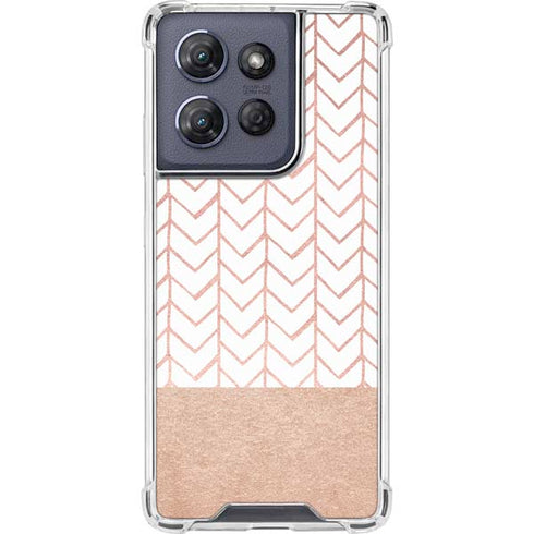 Rose Gold Herringbone Moto G Play 5G (2025) Clear Case
