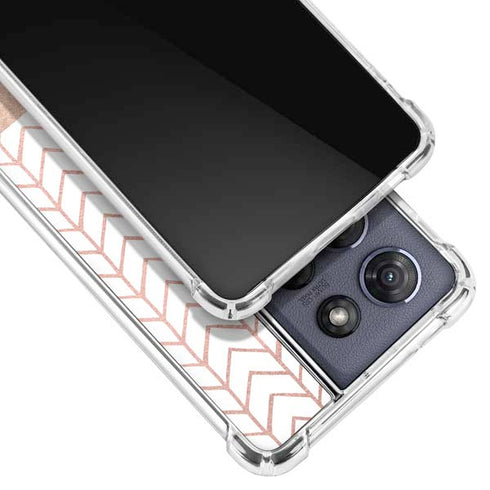 Rose Gold Herringbone Moto G Play 5G (2025) Clear Case