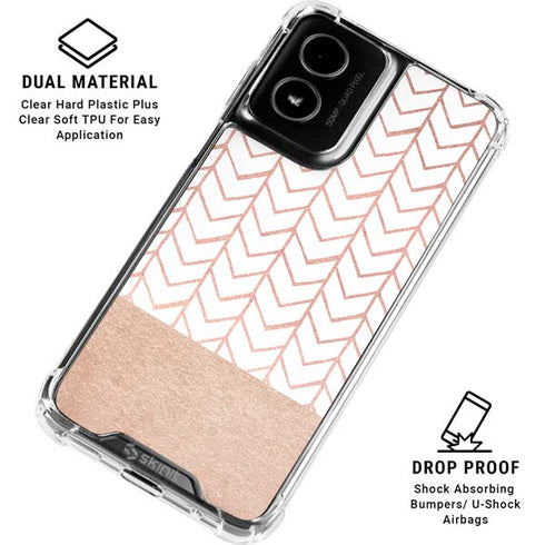 Rose Gold Herringbone Moto G Power 5G (2024) Clear Case
