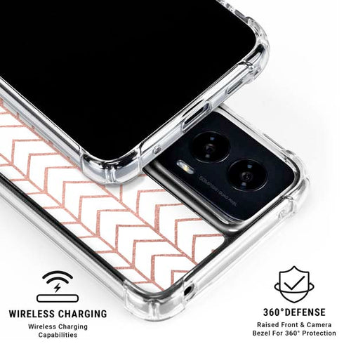 Rose Gold Herringbone Moto G Power 5G (2024) Clear Case