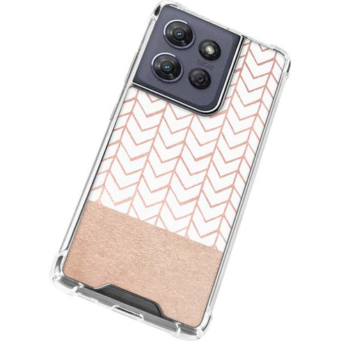 Rose Gold Herringbone Moto G Power 5G (2025) Clear Case