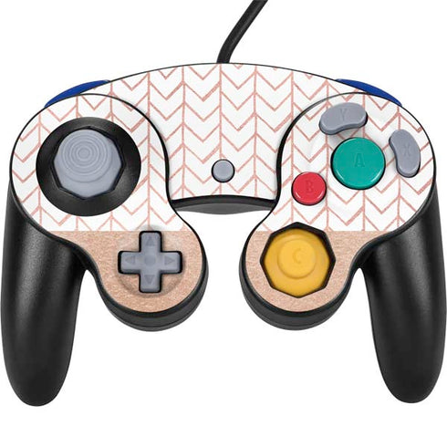 Rose Gold Herringbone Nintendo Skins