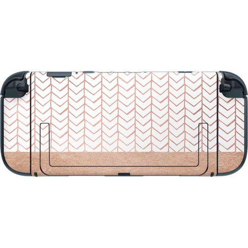 Rose Gold Herringbone Nintendo Switch 2 (2025) with Joy-Con Skin
