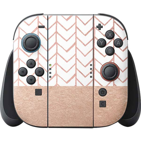 Rose Gold Herringbone Nintendo Skins