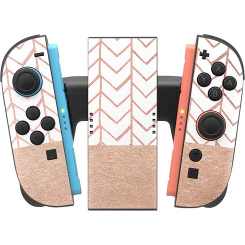 Rose Gold Herringbone Nintendo Switch 2 (2025) Joy-Con Controller Skin