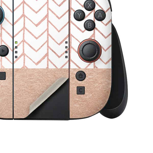 Rose Gold Herringbone Nintendo Switch 2 (2025) Joy-Con Controller Skin