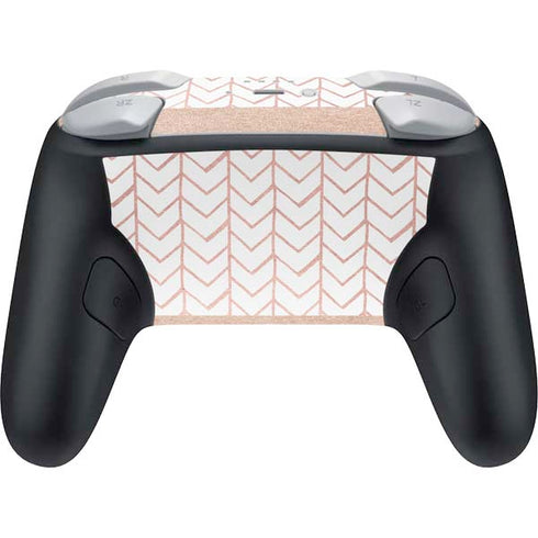 Rose Gold Herringbone Nintendo Switch 2 (2025) Pro Controller Skin