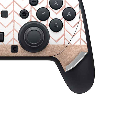 Rose Gold Herringbone Nintendo Switch 2 (2025) Pro Controller Skin
