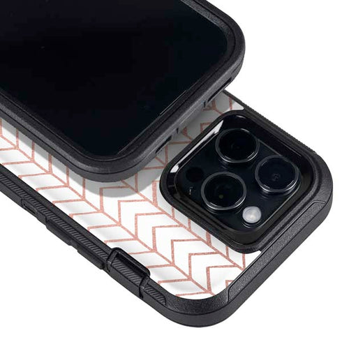Rose Gold Herringbone Otterbox Defender iPhone Skin