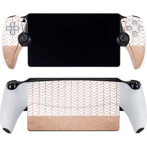 Rose Gold Herringbone PlayStation Portal Remote Player Skin