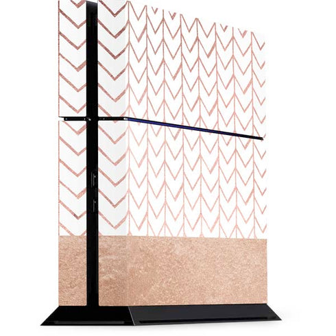 Rose Gold Herringbone PlayStation PS4 Skins
