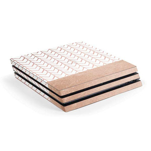 Rose Gold Herringbone PlayStation PS4 Skins