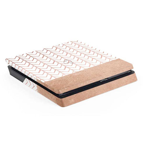 Rose Gold Herringbone PS4 Slim Skin