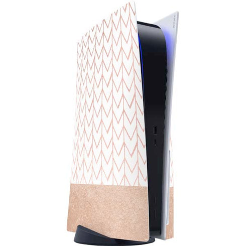Rose Gold Herringbone PlayStation PS5 Skins