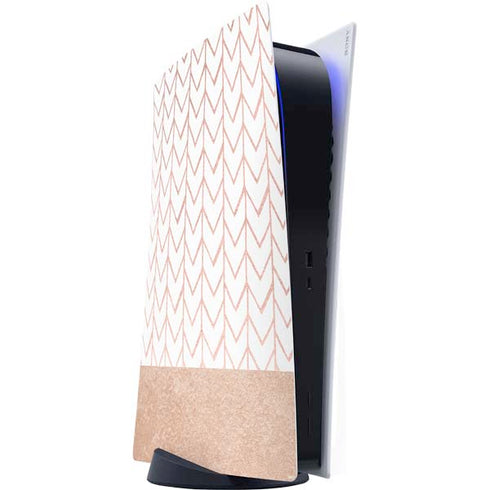 Rose Gold Herringbone PlayStation PS5 Skins