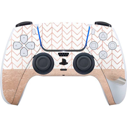 Rose Gold Herringbone PS5 Pro Disk Bundle Skin