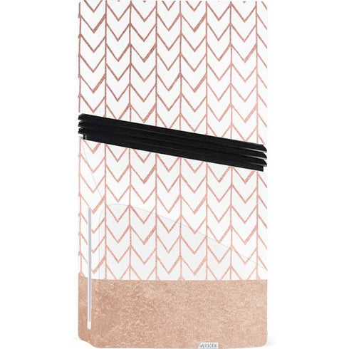 Rose Gold Herringbone PS5 Pro Disk Console Skin