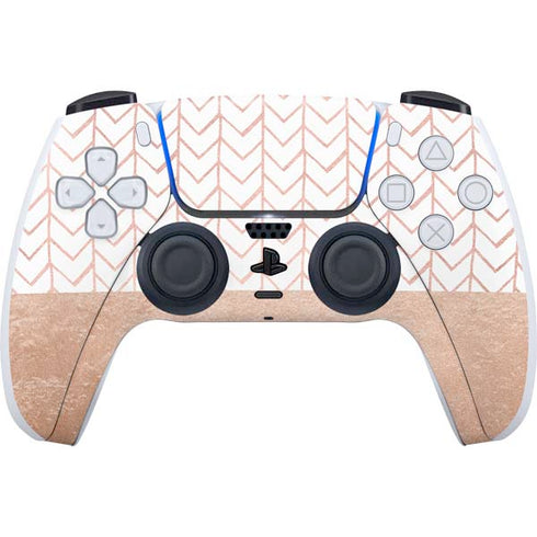 Rose Gold Herringbone PlayStation PS5 Skins