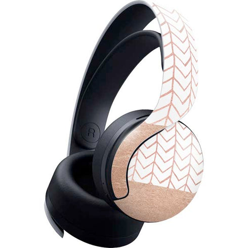 Rose Gold Herringbone PlayStation PS5 Skins