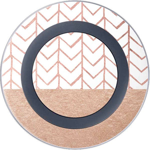 Rose Gold Herringbone Wireless Charger Skin