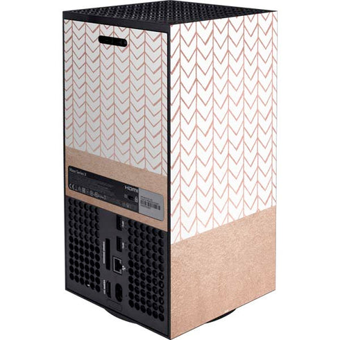 Rose Gold Herringbone Xbox Series X Bundle Skin