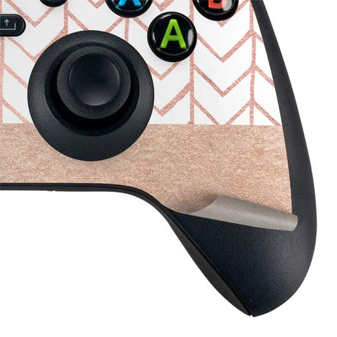Rose Gold Herringbone Xbox Series X Bundle Skin