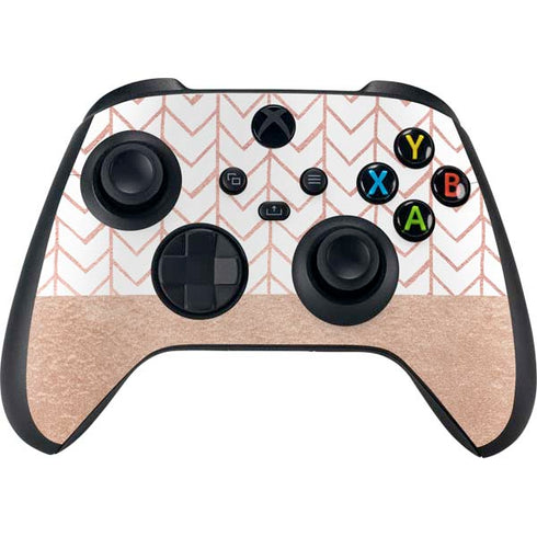 Rose Gold Herringbone Xbox Series X Skins