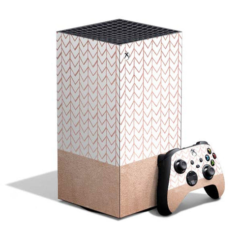 Rose Gold Herringbone XBox Series X Digital Edition Bundle Skin