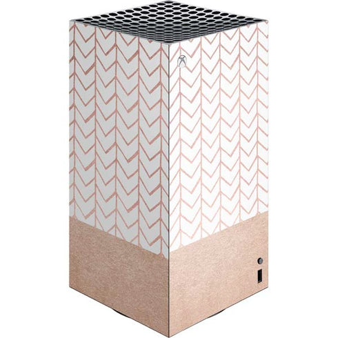 Rose Gold Herringbone Xbox Series X Skins