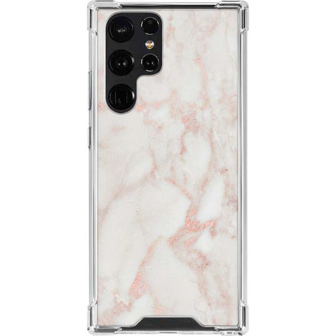Rose Gold Marble Galaxy S23 Ultra Clear Case